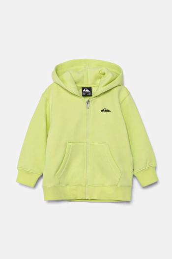 Dětská mikina Quiksilver GRAPHIC ZIP HOODIE zelená barva, s kapucí, melanžová, AQKFT03047