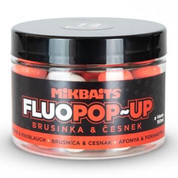 Mikbaits plovoucí boilie fluo brusinka česnek 150 ml - 18 mm