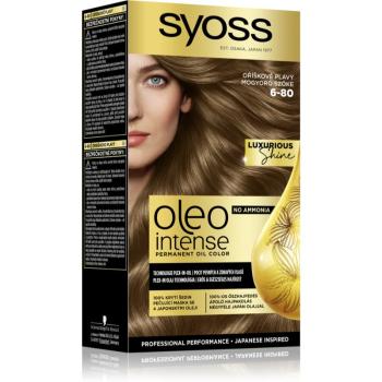 Syoss Oleo Intense permanentní barva na vlasy s olejem odstín 6-80 Oříškově plavý 2x50 ml