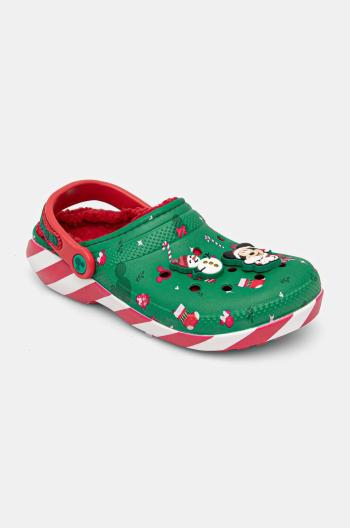 Pantofle Crocs Classic Mickey Xmas Lined Clog zelená barva, 210813