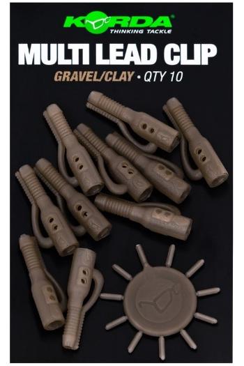 Korda závěsky multi lead clip - gravel/clay