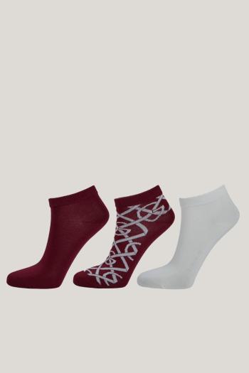 PONOŽKY GANT MONOGRAM ANKLE SOCKS 3-PACK PLUMPED RED