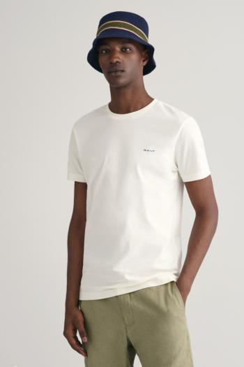 TRIČKO GANT CONTRAST LOGO SS T-SHIRT EGGSHELL