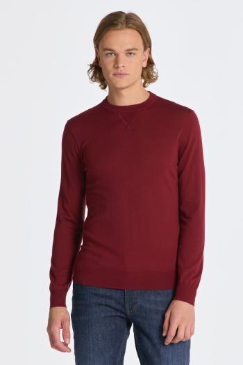 SVETR GANT FINE COTTON C-NECK PLUMPED RED