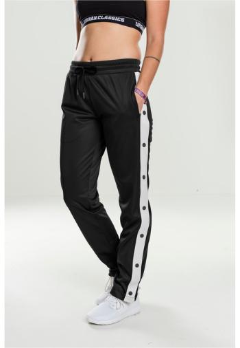 Urban Classics Ladies Button Up Track Pants blk/wht/blk - XL