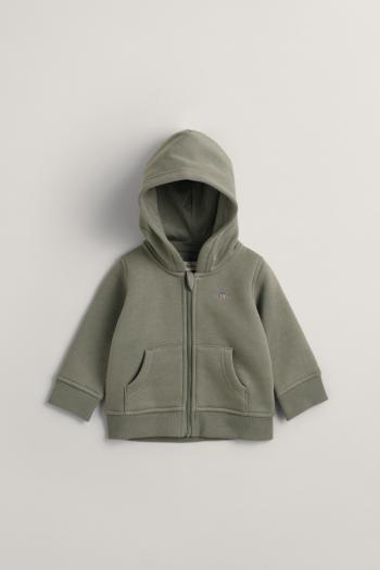 MIKINA GANT SHIELD FULL ZIP HOODIE MUTED GREEN