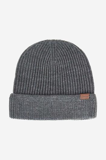 Čepice Kangol šedá barva, z husté pleteniny, K0702CO-FLANNEL