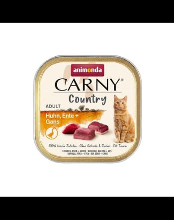 ANIMONDA Carny Country Adult Chicken&amp;Duck&amp;Goose 100 g Hrana umeda pisici adulte, cu pui, rata si gasca