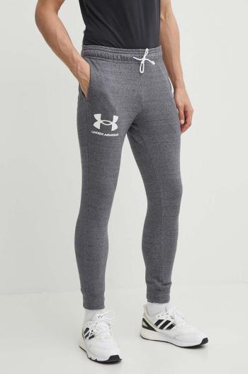 Kalhoty Under Armour pánské, šedá barva, hladké, 1361642-001