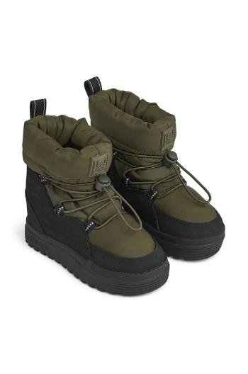 Dětské sněhule Liewood Zoey Snowboot zelená barva, LW19873