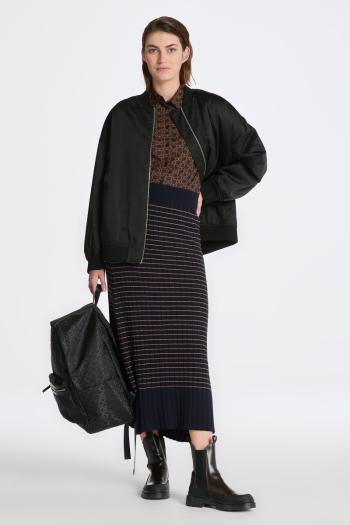 SUKNĚ GANT STRIPE RIB KNIT SKIRT EVENING BLUE