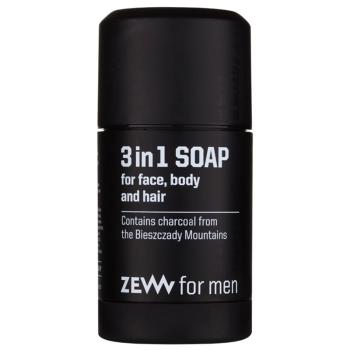 Zew For Men 3 in 1 Soap přírodní tuhé mýdlo na obličej, tělo a vlasy 3 v 1 85 ml