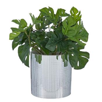 DISCO kaspó, ezüst Ø 11 cm