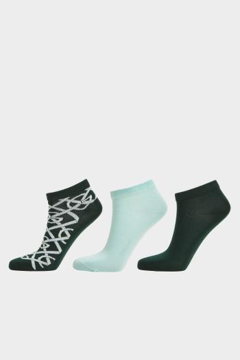 PONOŽKY GANT G PATTERN ANKLE SOCKS 3-PACK TARTAN GREEN