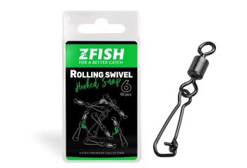 Zfish Obratlík s karabinkou Rolling Swivel & Hooked Snap 10ks - vel.12/18kg