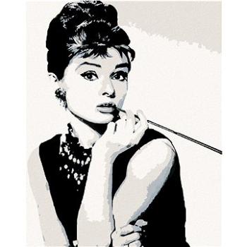 Diamondi - Diamantové malování - AUDREY HEPBURN ČERNOBÍLÁ, 40x50 cm, Vypnuté plátno na rám (605983B)