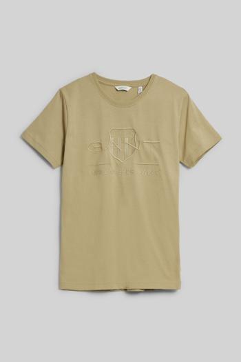 TRIČKO GANT TONAL SHIELD T-SHIRT BEIGE GREEN