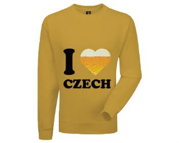 Pánská mikina bez kapuce I love czech beer