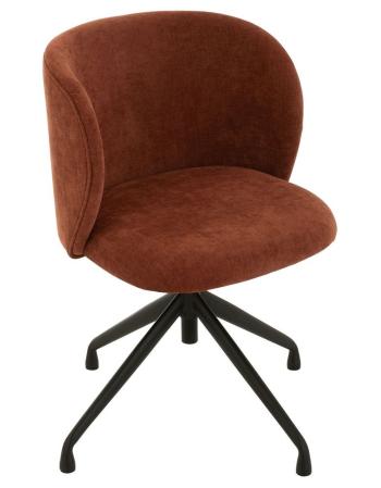 Vínová sametová jídelní točící židle Chair Turn Burgundy - 56*48*77cm 35011