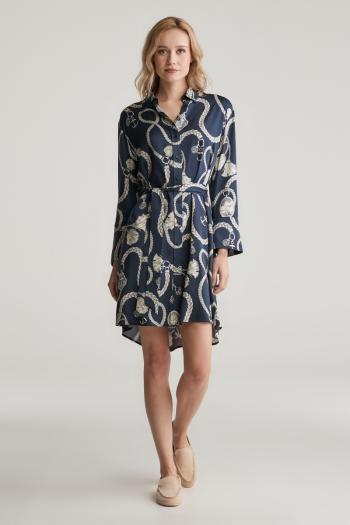 ŠATY GANT REL SAILING PRINT SHIRT DRESS EVENING BLUE