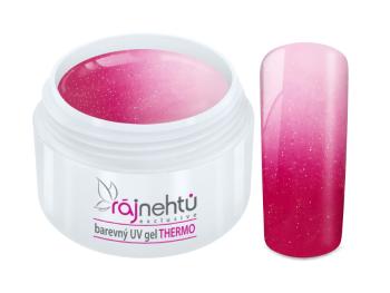 Ráj nehtů - Barevný UV gel THERMO - magenta/white metal - 5 ml