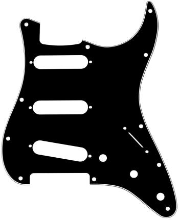 Fender Pickguard, Stratocaster S/S/S, 11-Hole Mount, Black (B/W/B), 3-