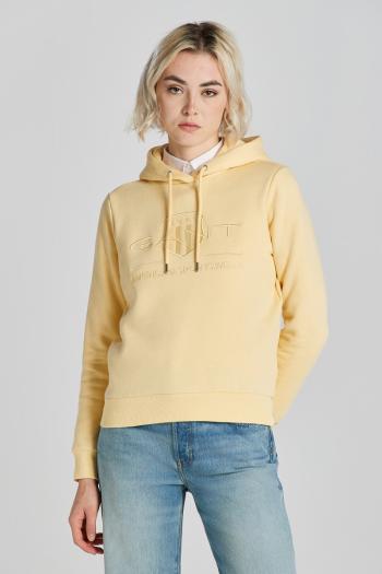 MIKINA GANT REG TONAL SHIELD HOODIE DUSTY LIGHT YELLOW