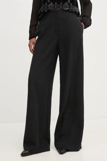 Kalhoty Pedro del Hierro dámské, černá barva, široké, high waist, 7608776