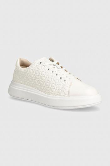 Sneakers boty Calvin Klein CUPSOLE LACE UP SAFF MONO bílá barva, HW0HW02103