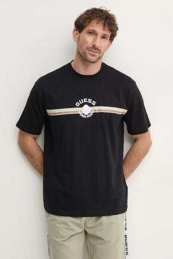 Bavlnené tričko Guess MOJO pánske, čierna farba, s potlačou, Z5RI02 I3Z14