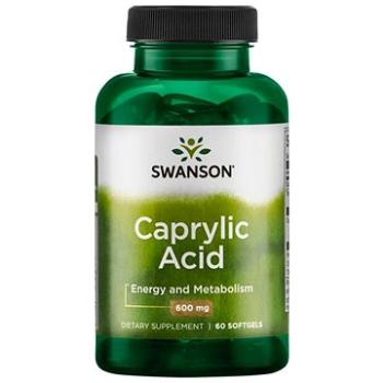 Swanson Caprylic Acid (Kyselina kaprylová), 600 mg, 60 kapslí (87614020969)