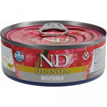 Konzerva N&D Cat Quinoa Neutered Pork 80g