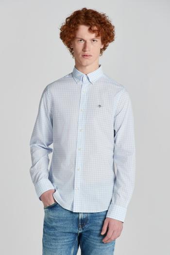 KOŠILE GANT SLIM POPLIN GINGHAM SHIRT LIGHT BLUE