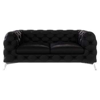Fekete bársony kanapé 185 cm Chelsea – Ropez