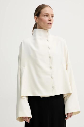 Vlnená bunda Remain béžová farba, prechodná, oversize, 502594857
