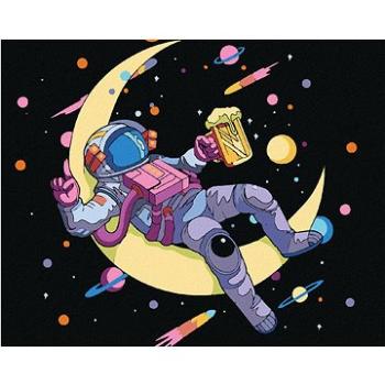 Diamondi - Diamantové malování - ASTRONAUT A PIVO, 40x50 cm, Vypnuté plátno na rám (604896B)