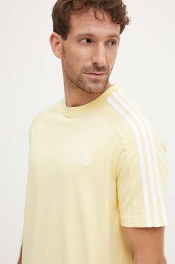 Bavlněné tričko adidas Essentials žlutá barva, IX0159