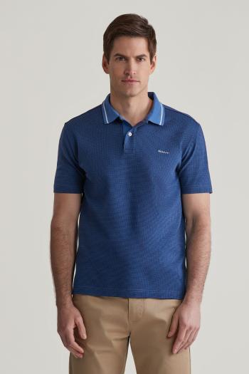 POLOKOŠILE GANT MICRO HOUNDSTOOTH POLO VINTAGE BLUE