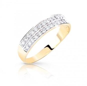 Cutie Jewellery Oslnivý prsten ze žlutého zlata se zirkony Z8037-10-X-1 65 mm
