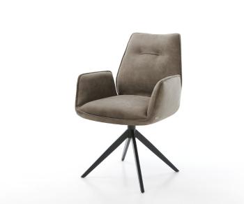 Jídelní židle Zoa-Flex taupe vintage křížová podnož široká