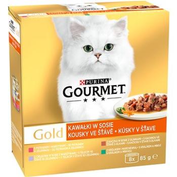 Gourmet gold Multipack kousky ve šťávě se zeleninou 8 × 85 g (7613036249454)