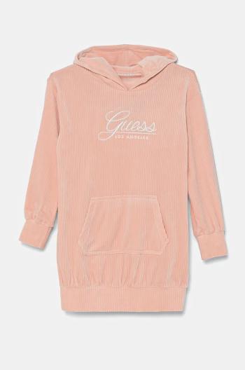 Dívčí šaty Guess růžová barva, midi, K4BK12 KCH92