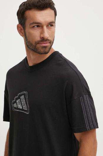 Bavlněné tričko adidas All SZN černá barva, s aplikací, IX1255