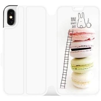 Flipové pouzdro na mobil Apple iPhone X - M090P Makronky - have a nice day (5903226058822)