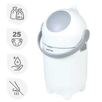 NATTOU Koš na pleny Dropy White 27 cm, 20l