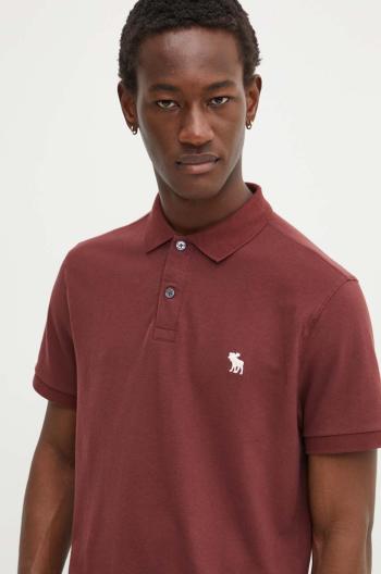 Polo tričko Abercrombie & Fitch vínová barva, KI124-4496