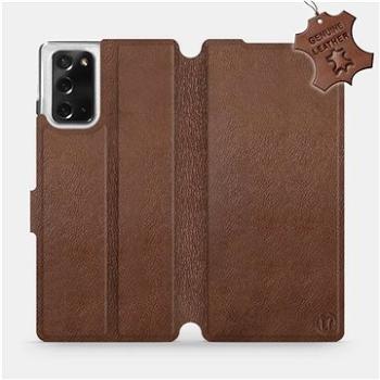 Flipové pouzdro na mobil Samsung Galaxy Note 20 - Hnědé - kožené -  Brown Leather (5903516332533)