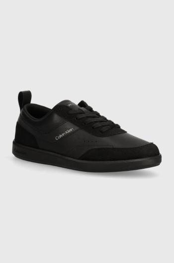 Kožené sneakers boty Calvin Klein HM0HM00851 LOW TOP LACE UP LTH MIX zelená barva, HM0HM00851