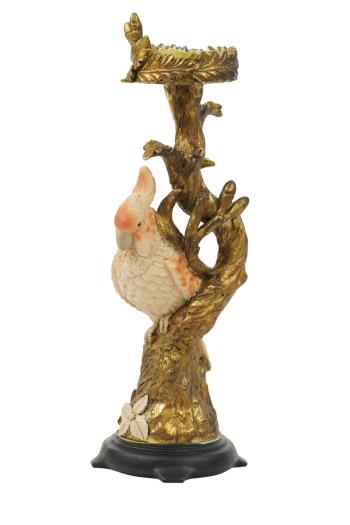 Zlatý antik svícen s papouškem Parrot antique - 9*8*28 cm 6043285