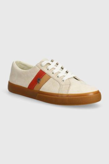 Semišové sneakers boty Lauren Ralph Lauren Janson II béžová barva, 802942785002